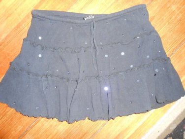 IN GEAR Flirty Sequined Black Mini Skirt Ladies Juniors Teens MEDIUM