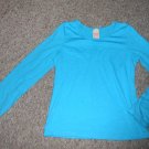 FADED GLORY Sparkly Blue Long Sleeved Top Girls Size 14-16 XL