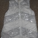 FADED GLORY White Sequined Puffer Vest Girls Size 14-16 XL