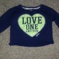 JUSTICE Navy Blue Embellished LOVE ONE ANOTHER Crop Top Girls Size 8