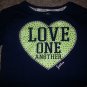 JUSTICE Navy Blue Embellished LOVE ONE ANOTHER Crop Top Girls Size 8