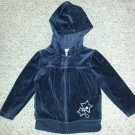 OSH KOSH Black Velour Hooded Jacket Girls Size 3T