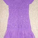 JUSTICE Purple Sequins and Tulle Short Sleeved Knit Dress Girls Size 8