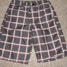 UNIVIBE Gray and Red Plaid Board Shorts Swim Suit Boys Size 8