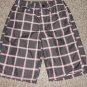 UNIVIBE Gray and Red Plaid Board Shorts Swim Suit Boys Size 8