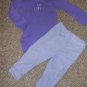 CARTER’S Purple Striped SO LOVED Pant Set Girls Size 18 months (#875)