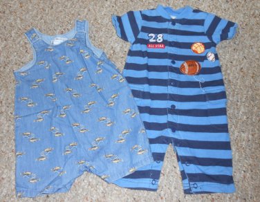 TOMMY HILFIGER Lot of Infant Boys Rompers Size 0-3 months CARTER&acirc;��S