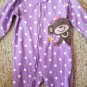 CARTER'S Purple Polka Dot Princess Monkey Blanket Sleeper Girls 18 months (#21)