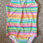 GARNET HILL Fully Lined Striped One Piece Girls Bathing Suit Size 8