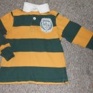 ARIZONA Green and Yellow Striped Long Sleeved Rugby Top Boys Size 5T (#1003)