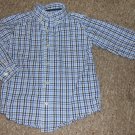 THE CHILDREN’S PLACE Blue Plaid Long Sleeved Button Front Shirt Boys Size 4T (#873)