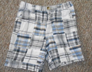 SKYHAWK Blue Plaid Shorts Boys Size 24 months Adjustable Waist (#26)