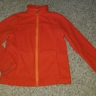 LANDS END KIDS Orange Fleece Zip Front Jacket Girls Size 7 (#1012)
