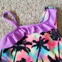 XHILARATION Purple Tropical Print Tankini Bathing Suit Girls Size 4-5