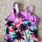 XHILARATION Purple Tropical Print Tankini Bathing Suit Girls Size 4-5