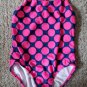 OP Pink and Blue Polka Dot One Piece Bathing Suit Girls Size 6 6X