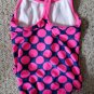 OP Pink and Blue Polka Dot One Piece Bathing Suit Girls Size 6 6X