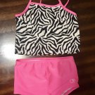 Black and White Animal Print OP Tankini Bathing Suit Girls Size 4T