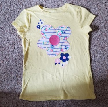 JUMPING BEANS Yellow Daisy Print Short Sleeved Top Girls Size 7