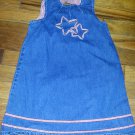 SO 4th Star Embellished Sleeveless Denim Jumper Dress Girls Size 4T
