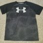 UNDER ARMOUR Black Print Short Sleeved Heat Gear Top Boys YXL Size 18-20