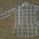 Brown Plaid CALVIN KLEIN Long Sleeved Button Front Shirt Boys Size 12 Slim Fit