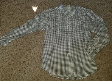 CRAZY 8 Black Checked Long Sleeved Button Front Shirt Boys Size 10-12
