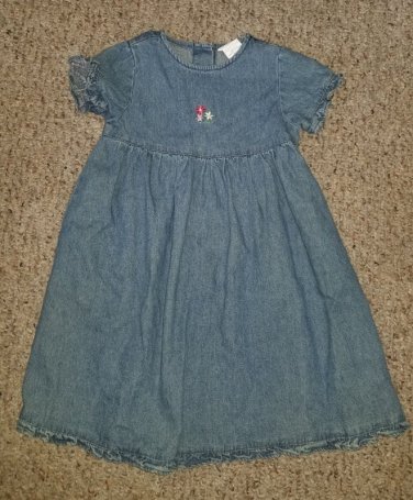 LANDS END Short Sleeved Denim Dress Girls Size 24 months