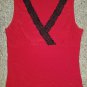 K TOO Red and Black Lace Sleeveless Camisole Top Ladies SMALL