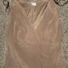 NWT Tan Faux Suede Sleeveless FINESSE Top Ladies Juniors LARGE