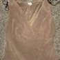 NWT Tan Faux Suede Sleeveless FINESSE Top Ladies Juniors LARGE
