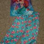 DISNEY Blue Silky ARIEL Short Sleeved Pajamas Girls Size 4T