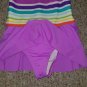 LANDS END Purple Striped Lined One Piece Skirted Bathing Suit Girls Size 8