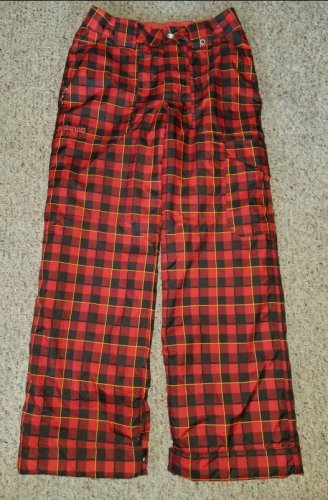 BURTON Red and Black Plaid GORE-TEX Dri Ride Snowboarding Winter Pants Boys Size 14-16 XL