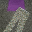 THE CHILDREN’S PLACE Purple Top OSH KOSH Floral Leggings Girls Size 3T