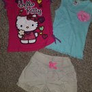 Lot of Tops HELLO KITTY and JUMPING BEANS Khaki Shorts Girls Size 5