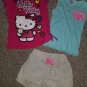 Lot of Tops HELLO KITTY and JUMPING BEANS Khaki Shorts Girls Size 5