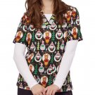 BRAND NEW FA LA LA TAFFORD Christmas Scrub Top Plus Size 2X