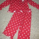 CARTER’S Red Polka Dot SANTA Flannel Pajamas Girls Size 3T
