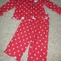 CARTER&acirc;��S Red Polka Dot SANTA Flannel Pajamas Girls Size 3T