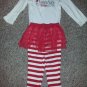 CARTER&acirc;��S Red and White Santa&acirc;��s Little Helper Tutu Legging Pant Set Girls 18 months