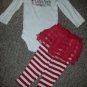 CARTER&acirc;��S Red and White Santa&acirc;��s Little Helper Tutu Legging Pant Set Girls 18 months