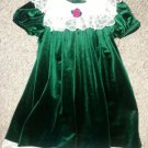 RARE EDITION White Lace and Green Velvet Short sleeved Dress Girls Size 5 NEW