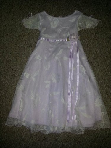 JENNY ANNIE DOTS Lilac Lacy Floral Overlay Special Occasion Dress Girls Size 4