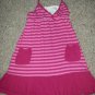 FADED GLORY Pink Striped Halter Dress Girls Size 7-8