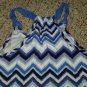 GAP KIDS Blue Zig Zag Print Racer Back Tank Dress Girls Size 6-7