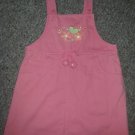 CARTER’S Peach Floral Embroidered Denim Jumper Dress Girls Size 4T