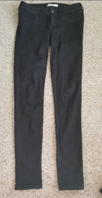 HOLLISTER Black Stretch Skinny Jeans Juniors Size 7 Long 33” Inseam