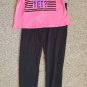 CITY STREETS Black and Pink Leggings and Top Juniors Medium Size 7-9