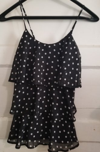 CANDIE&acirc;��S Black and White Polka Dot Tiered Cami Ladies Juniors SMALL